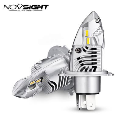 China 6063 Aluminum h4 led super bright white Canbus 12000lumen bulb H4 car headlight 70w Novsight A397-F10 6000k motorcycle led headlight h4 for sale