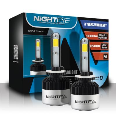 China nighteye led novsight h4 car auto headlight 6500K 9000LM S2 c6 canbus led headlight bulb kits h7 h11 9005 9006 universal led headlight for sale