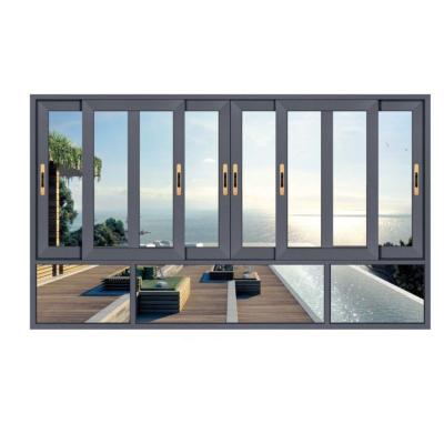 China Saga Guangdong Aluminum Glass Sliding Window for sale