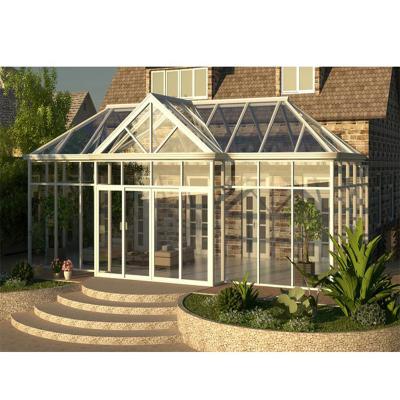 China Modern Saga Tempered Glass Aluminum Gable Sunroom For Veranda Backyard Waterproof Bedroom for sale