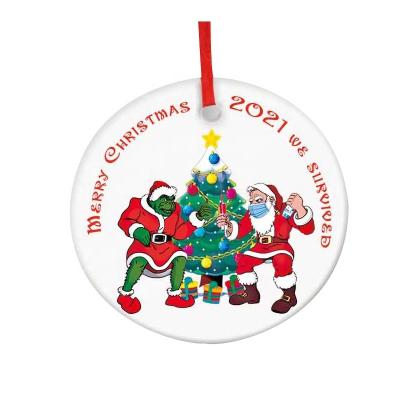 China 2021 Christmas Ornament Ceramic Christmas Ornament Christmas Tree Decoration Holiday Pendant Ornament for sale