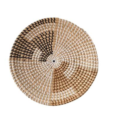 China Minimalist Wall Basket Decor Hand - Woven Plant Plankton Home Baskets Vintage Living Room Bedroom Decorations for sale