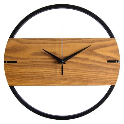 China Antique Style Modern Solid Wood Round Environmental Protection Decoration Circular Wall Clock for sale