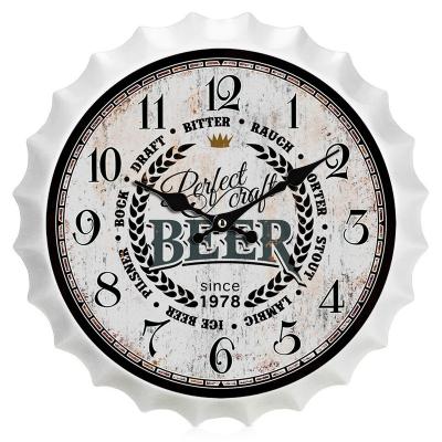 China Vintage Metal Style Wall Clock Antique Beer Hat Wall Clock Home Decoration for sale