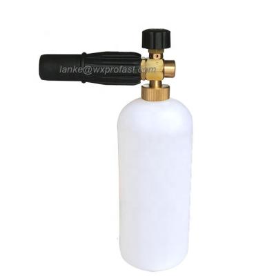 China Car Gasket Gun Foam Generator Round Shape Bottle 1L High Pressure Snow Foam Lance Foam Cannon for sale