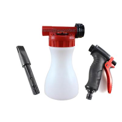 China Low Pressure Low Pressure Car Washer Foam Gun Soap Dispenser Snow Foam Lance Bottle Foam Spout Garden Water Hose Plastic for sale