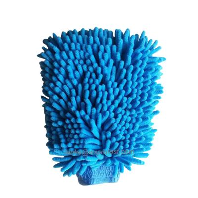 China Large Size Car Wash Microfiber Glove Waterproof Multifunctional Cleaning Glove Bilateral Chenille High Quality Super Absorbency Detailing Glove for sale