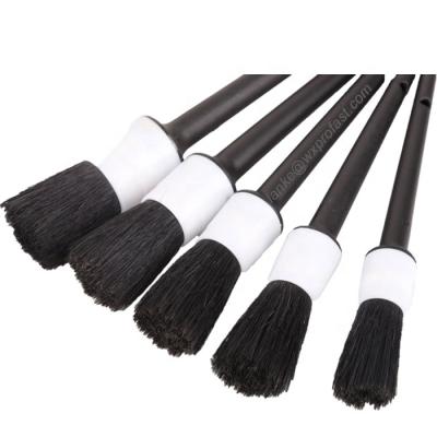 China For Car Interior Handle High Quality White Plastic Car Color 5pcs Detailing Brush/Auto Interior Detailing Brush With PP Hair Bristle for sale