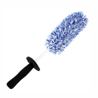 China For New Arrival Car Cleaning Car Detailing Kit Individual Rim Detailing Brushes Cleaning Cloth Wheel Tire Brush Blue&White Microfiber for sale