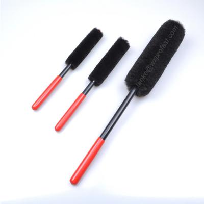 China For Auto Flexible Car Wheel Hub Cleaning Brush Premium Wool Rim Brush Auto Wheel Cleaning Brush 3 Pack Car Wheel Brush for sale