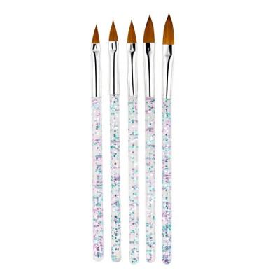 China Durable 5 PCS Acrylic Nail Brush Pen And Uv Gel Nail Brush Nail Paint Brush Set for sale