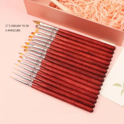 China 1#-16# 16 PCS Nail Art Pen Gel Nail Polish UV Painting Drawing Line Durable Nail Brush Set and Dotting Tools Manicure Art Brush for sale