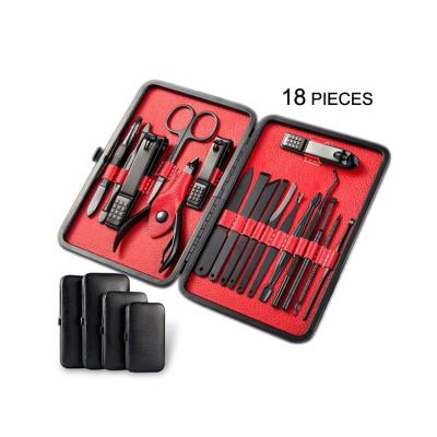 China Goods 18 in 1 sets manicure pedicure kits include cuticle pusher eyebrow tweezers ear remover and nail clippers for sale