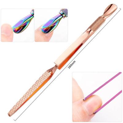 China Factory Price Double Head Stainless Steel Cuticle Tweezers Supplier Durable Manicure Tweezers Factory Price Dead Nail Art Tools for sale