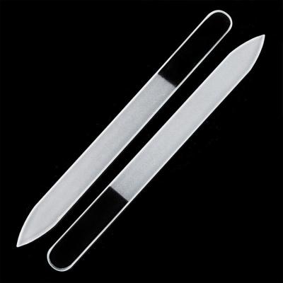 China Beauty Manicure Care Transparent Glass Nail File Customizable LOGO Glass Polished Nail File for sale