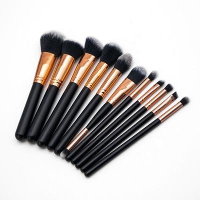 China Angular Blush 11 PCS Vegan Makeup Brush Set Customized Logo Brush Synthetic Hair Makeup Brush Set for sale