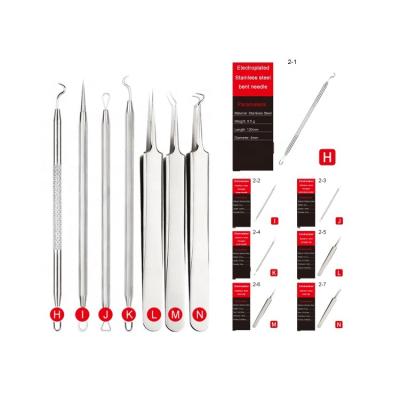 China Acne and Blackhead Remove Professional Factory Supply Stainless Steel Blackhead Acne Needle Tweezer Remover Comedone Pimple Acne Extractor Tools for sale