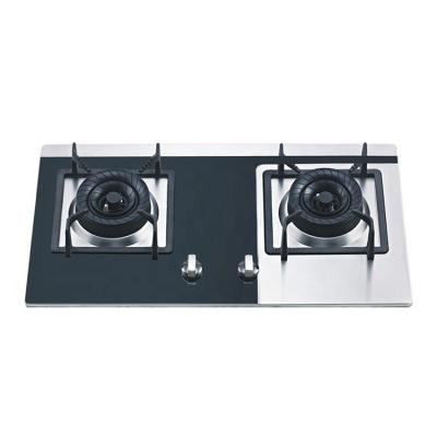 China Hotel Stainless Steel 2 Burner Gas Stove Table Top Gas Home Gas Cooker for sale