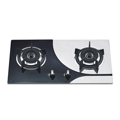 China Hotel Hot Sale 2 Burner Stove Built In Gas Hob Fast Heating Kitchen Cooking Burners Gas Cooktops Home Use for sale