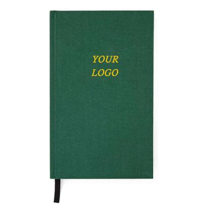 China Printed Green Canvas A5 Cover Notebook Customizable Size With Custom Logo Notebook For Gift Or Promotion for sale