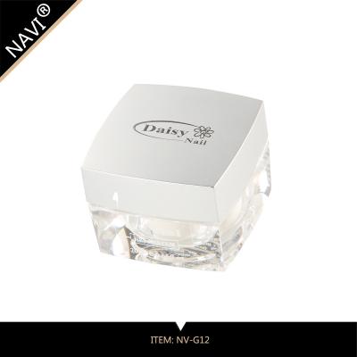 China Long Lasting Nail UV Gel In Square Silver Bottle with White Pink and Clear Color for sale