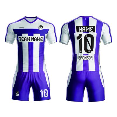 China Moisture Wicking Vacuum Sublimation Printing Custom Team Sport Soccer Jerseys Wear Striped Football Uniform Tank Tops for sale