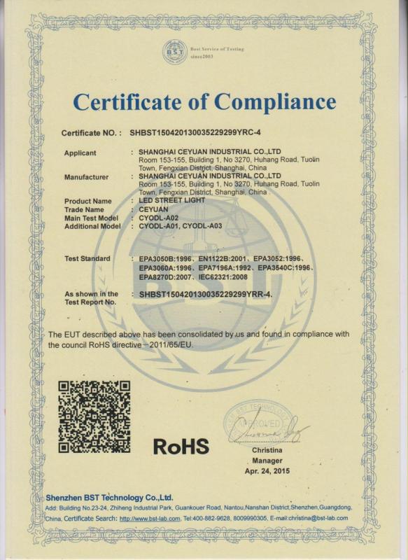 RoHS - Shanghai Ceyuan Industrial Co., Ltd.