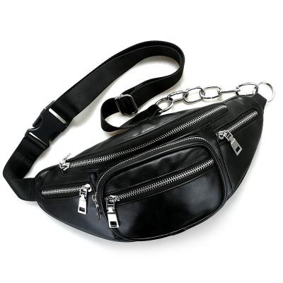 China Promotional Mens Fashion Water Proof Custom Leather Fanny Pack Sport Waist Belt Bag For Running for sale