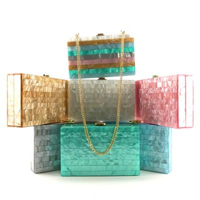 China Wholesale Clutch Handbag 2019 Multi Colors Handmade Acrylic Clutch Bag Luxury Handbag For Women for sale