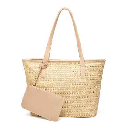 China 2019 Summer Fashionable Wholesale Natural Raffia Straw Bag Straw Beach Tote Bag for sale