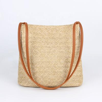 China Newest fashionable women summer natural raffia straw bag/rattan woven handbag/straw woven bag for sale