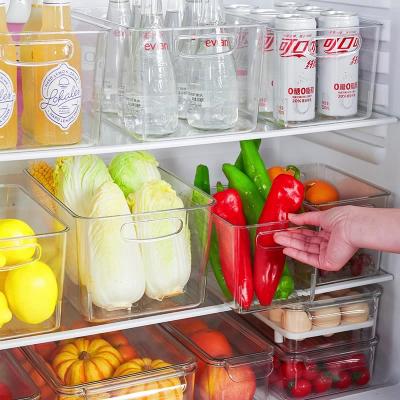 China Minimalist Kitchen Organizer Refrigerator Top Bin Acrylic Refrigerator Bin Food Storage Container With Handle for sale