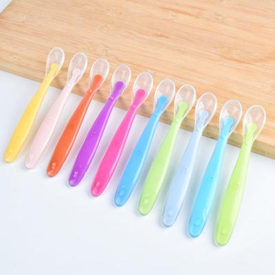 China BPA Free Safe and Baby Feeding Spoon Full Silicone Non-Toxic Multi-Color Child Food Spoon BPA Free Silicone Baby Spoons for sale