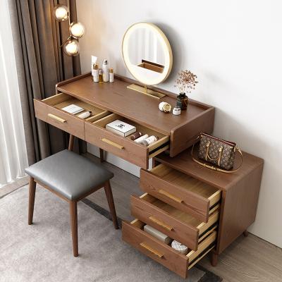 China Adjustable Modern Luxury Vanity Table Makeup Dressers Solid Wood Dressing Table (Other) With Mirror for sale