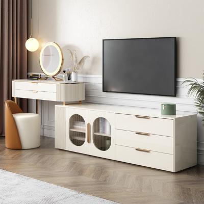 China (Other)Adjustable Light Luxury Modern Bedroom Rock Slab Dresser TV Cabinet Combination for sale