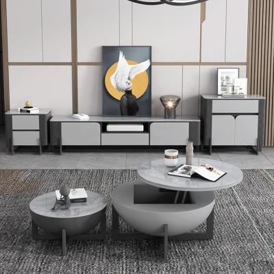 China (Other) Black and Gray Metal Storage Modern Adjustable TV Cabinet Stand for sale