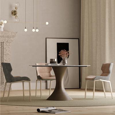 China (Others) luxury adjustable metal dining room furniture with built-in modern round dining table with turntable for sale