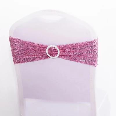 China Wholesale Disposable Sequin Chair Sashes For Wedding Party Banquet , Stretch Chair Bands For Hotel Reception for sale