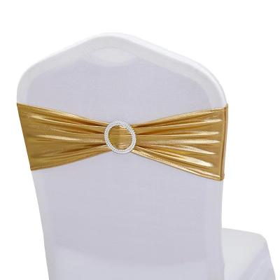 China Wholesale Disposable Suntan Chair Sashes For Wedding Party Banquet, Stretch Chair Bands For Hotel Reception for sale