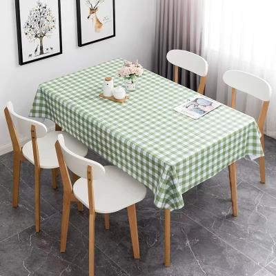 China Thick waterproof vinyl PVC tablecloth for dining table, hoop pattern plastic rectangular tablecloth for sale