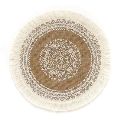 China Boho Mat Fringe Placemat Viable Burlap Table 2022 for Decoration for sale