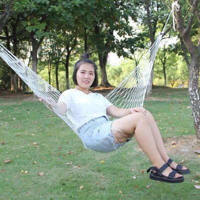 China Durable Outdoor Nylon Mesh Net Cotton Pirny Single Hammock for sale