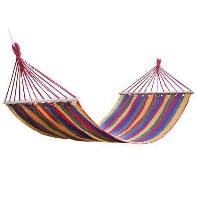 China Breathable PIRNY Increased Size Single Cotton Canvas Hammock For Outdoor And Indoor for sale