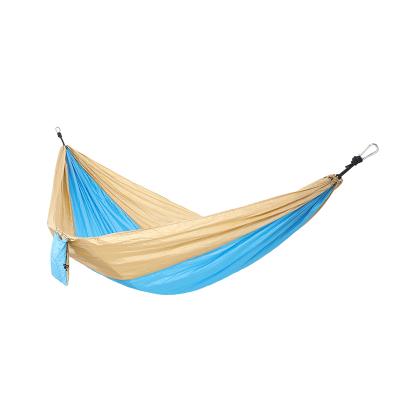 China Lightweight Parachute Fabric Swing Outdoor Leisure Double Hammock Wholesale 210T Nylon Small Hammock for sale