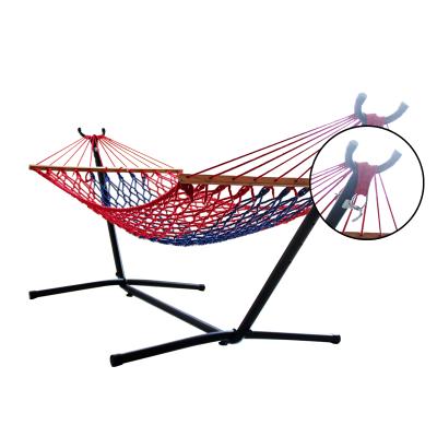 China PIRNY Modern Factory Direct Selling High Quality Cotton Net Rope Outdoor Hammock With Stand Garden Equipments for sale