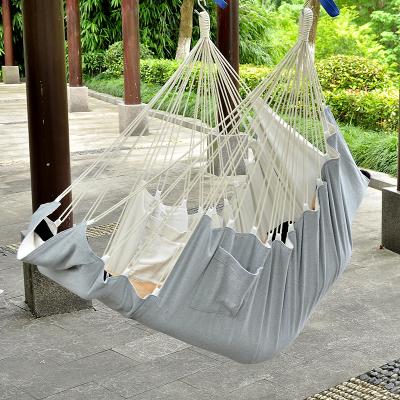 China Staple Foldable Indoor Bedroom Cotton Pirny Hanging Chair With Zipper And Wooden Bar Hammock Bed for sale