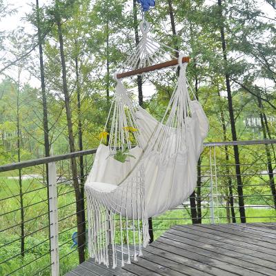 China Modern Traditional Cotton Rope Hammock with Wooden Bar for Outdoor, Indoor, Patio Yard, Max 330 Lbs Natural for sale