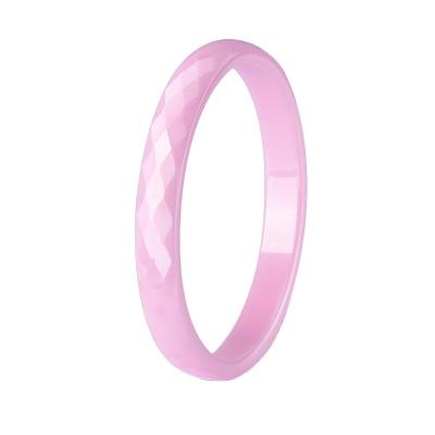 China Fashion CLASSIC Colorful Classic Ceramic Rings 3mm High Quality Cut Faceted Ceramic Rings For Men And Women Couples for sale