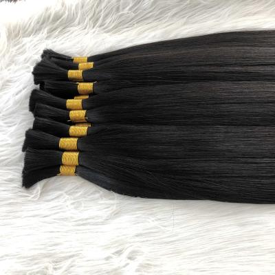 China Indian Material Raw Hair Bulks & Wholesale Unprocessed Virgin Human Hair Straight Hair Cuticle Aligned Best Selling Bulk Stock for sale