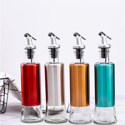 China Home Office Hotel Bedroom Products 300ml Kitchen Use Oil Containers Glass Dressing Dispenser Hot Glass Bottle for sale